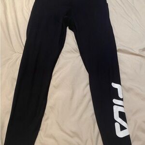 Fila Women's Black Leggings with White Logo